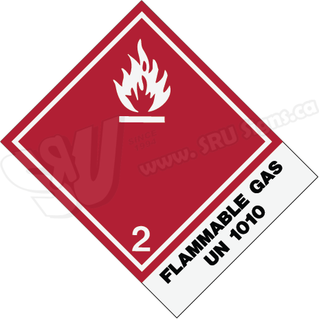 Placard – UN – Flammable Gas -1010